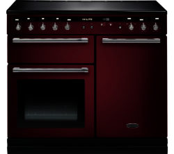 RANGEMASTER  Hi-LITE 100 Electric Induction Range Cooker - Cranberry & Chrome